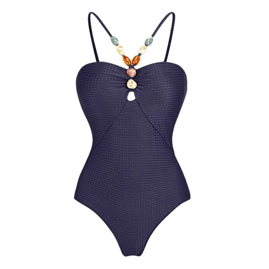 Damen Bikin Ensemble mit dekorativem Ausschnitt und elegantem Überwurf EB