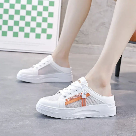 Damen Sneaker mit abnehmbarer Ferse und atmungsaktiver Mesh-Oberfläche EB