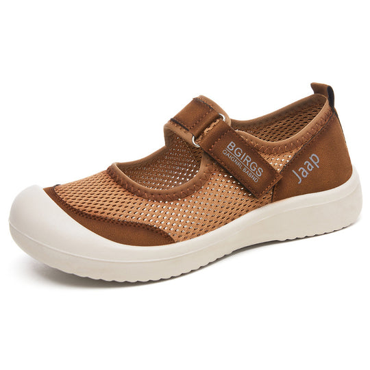 Damen Atmungsaktive Sandalen mit verstellbarem Klettverschluss und elastischem Obermaterial EB