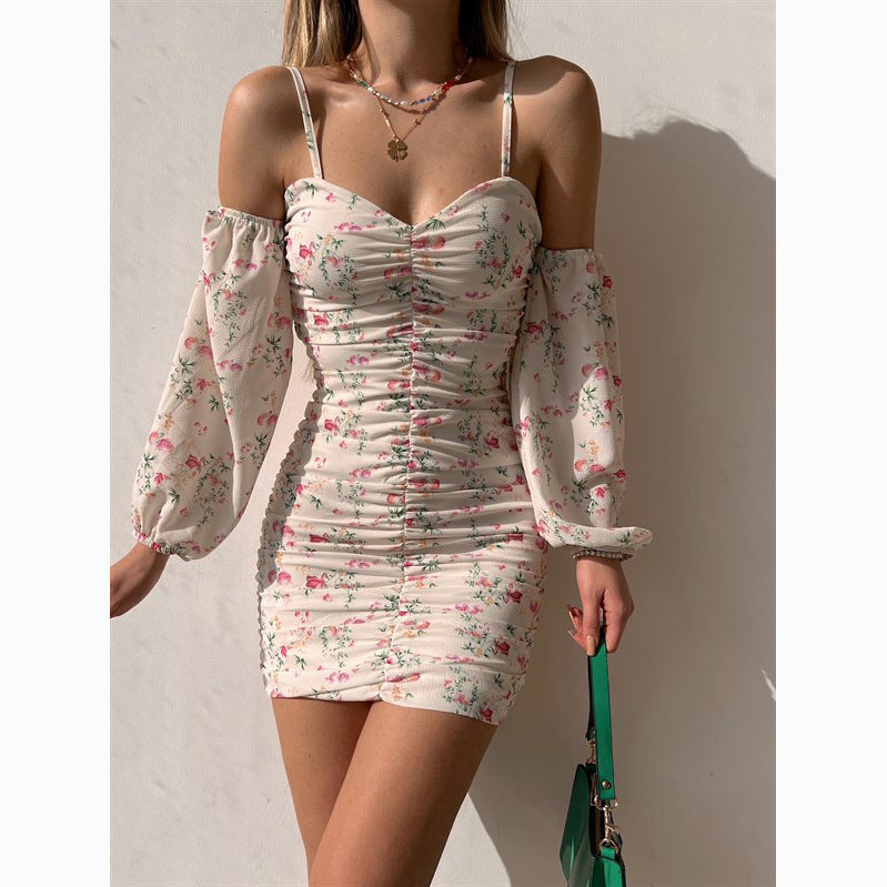 Damen Kurzarmkleid mit verspielten Rüschendetails und schulterfreiem Schnitt EB