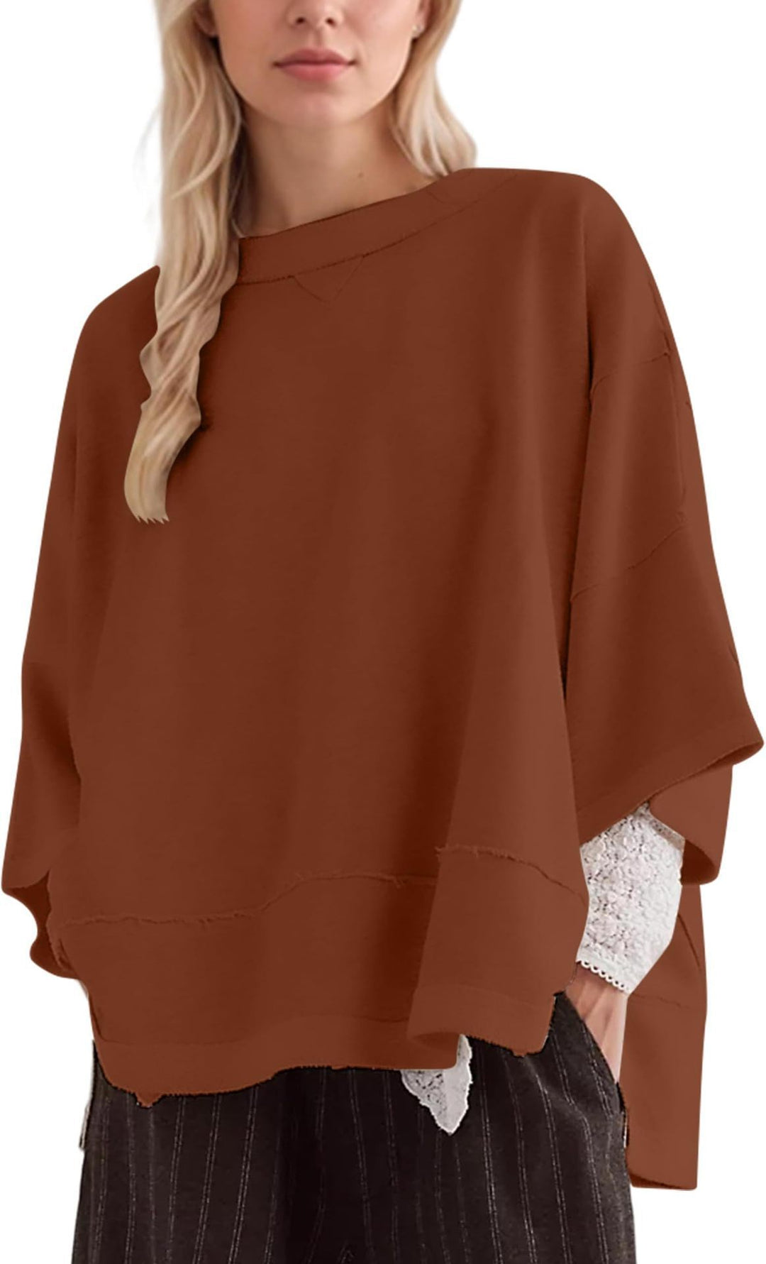 Damen oversized Sweatshirt mit fließendem Schnitt EB