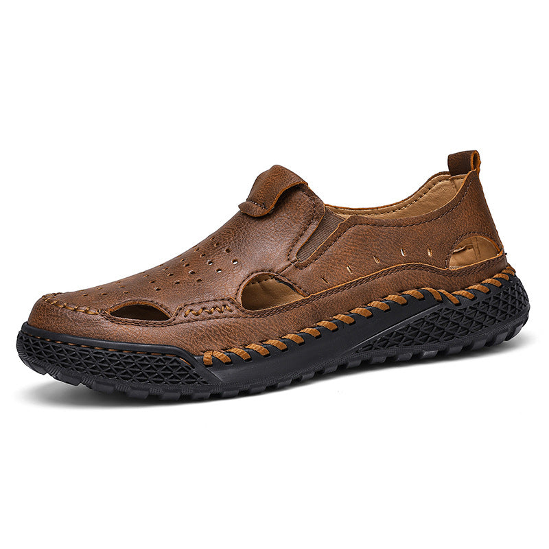 Herren atmungsaktive Leder Sandalen EB