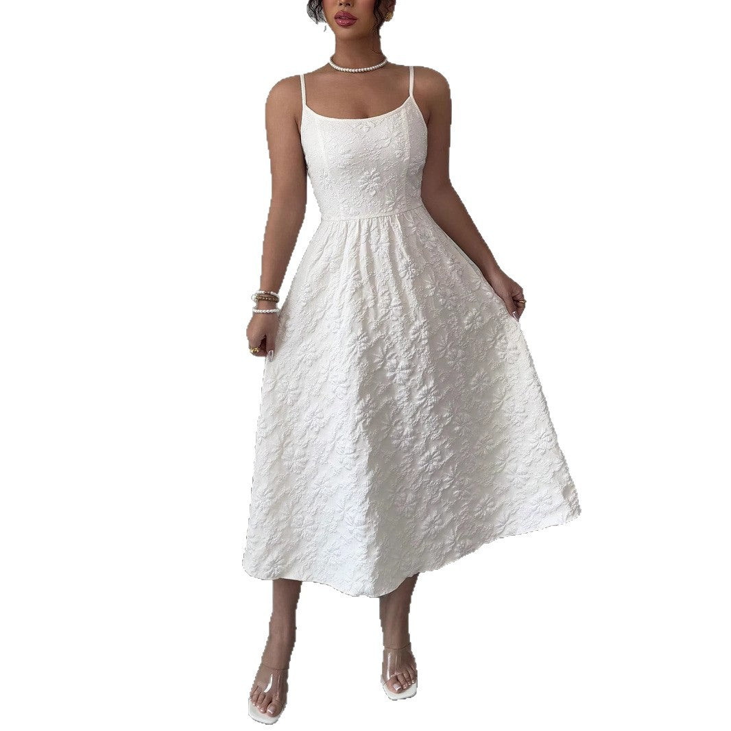Damen Midikleid mit zarter Blumenstickerei EB