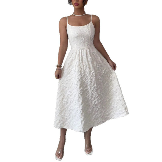 Damen Midikleid mit zarter Blumenstickerei EB