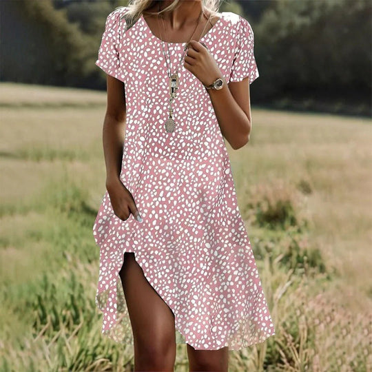 Damen Freizeitkleid mit asymmetrischem Saum und Taschen EB