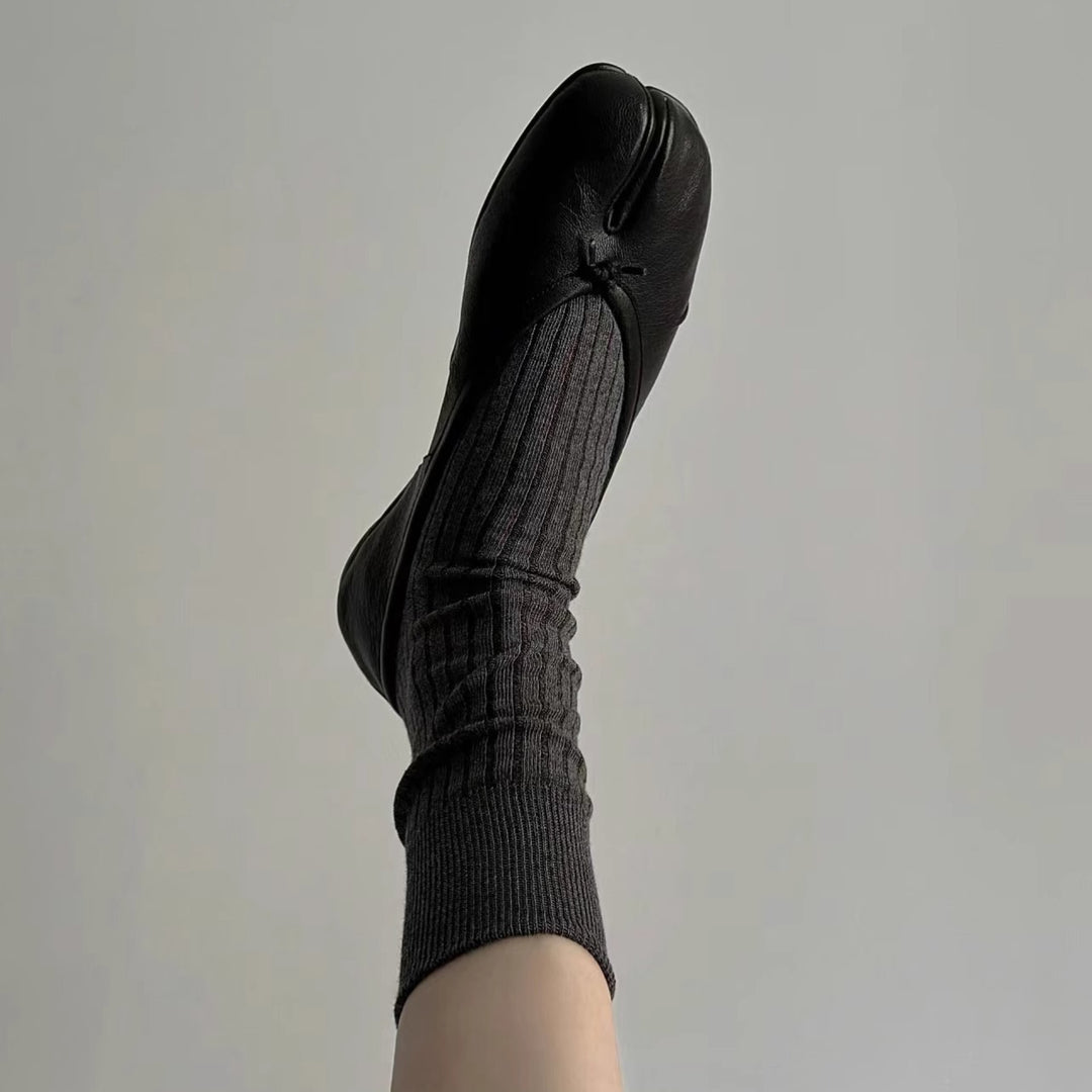Damen Ballerinas mit raffinierter Zehenpartie und samtiger Lederverarbeitung EB