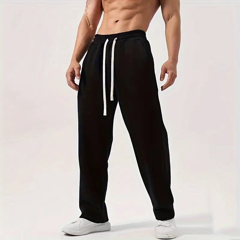 Herren nan locker sitzende Jogginghose aus Baumwollmischung mit elastischem Bund und Seitentaschen EB