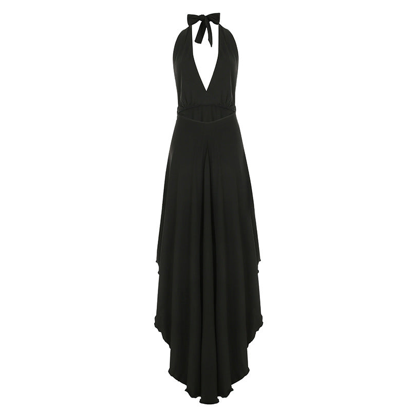Damen Maxikleid mit tiefem V-Ausschnitt und eleganter Taillierung EB
