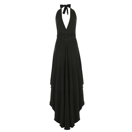 Damen Maxikleid mit tiefem V-Ausschnitt und eleganter Taillierung EB