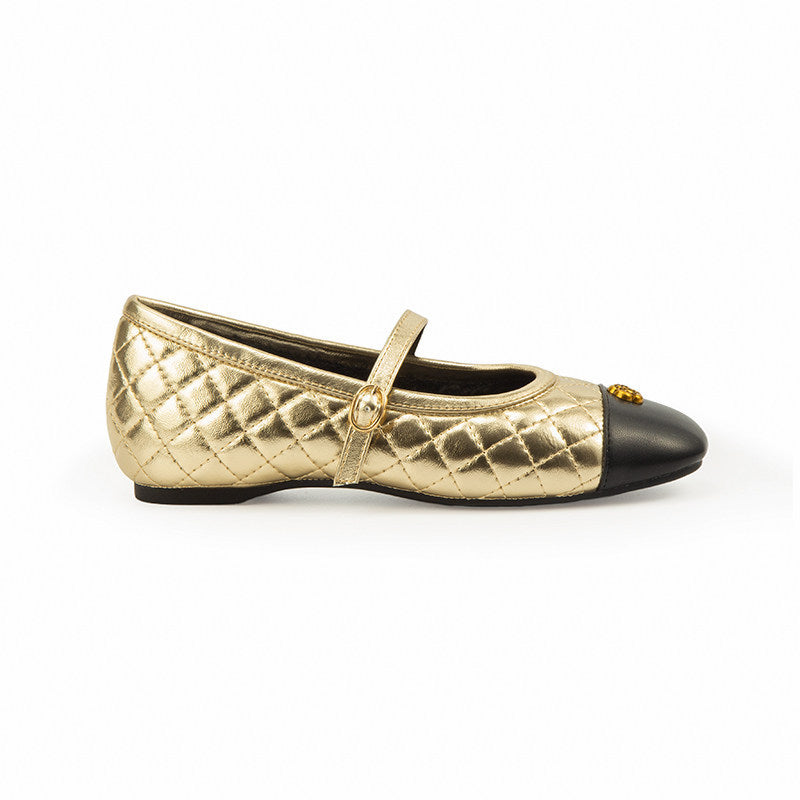 Damen Ballerinas mit glänzender Stepp-Optik und eleganter Riemchenverzierung EB