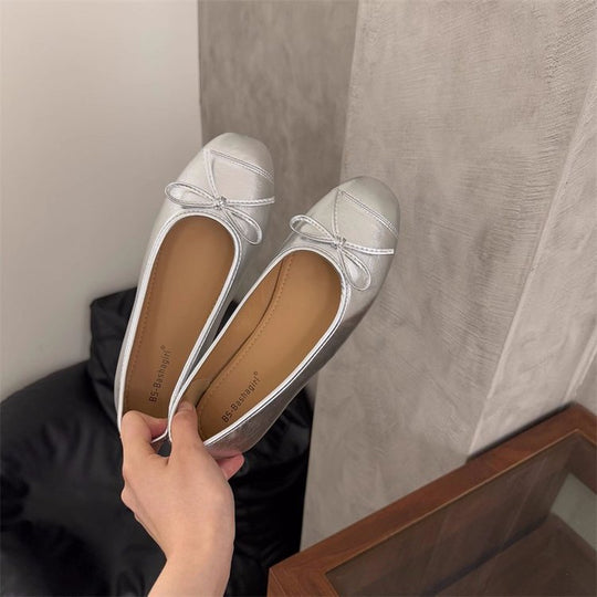 Damen Ballerina-Schuhe mit modischer Schleifenverzierung und komfortablem Fußbett EB