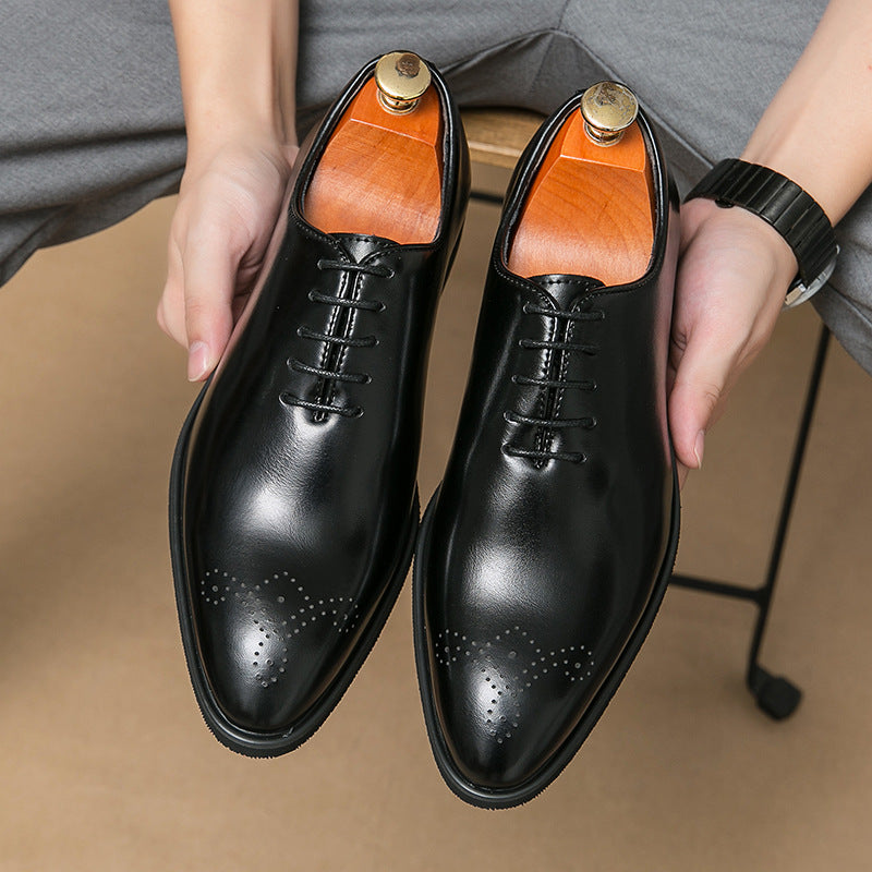 Herren elegante Schnürschuhe aus hochwertigem Leder mit modischem Design EB
