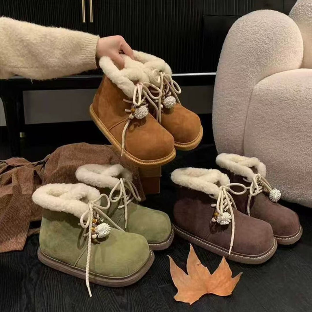 Damen Kuschelige Winterboots mit weichem Kunstfellkragen EB