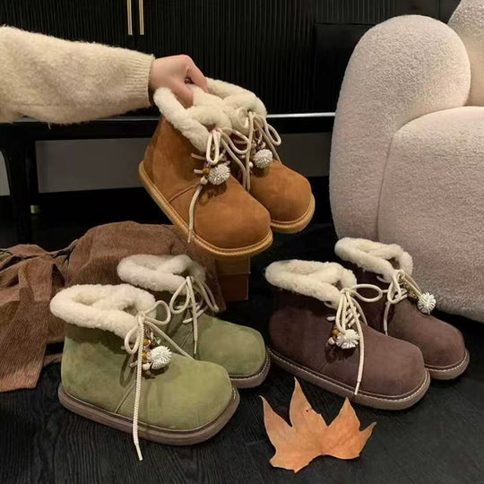 Damen Kuschelige Winterboots mit weichem Kunstfellkragen EB