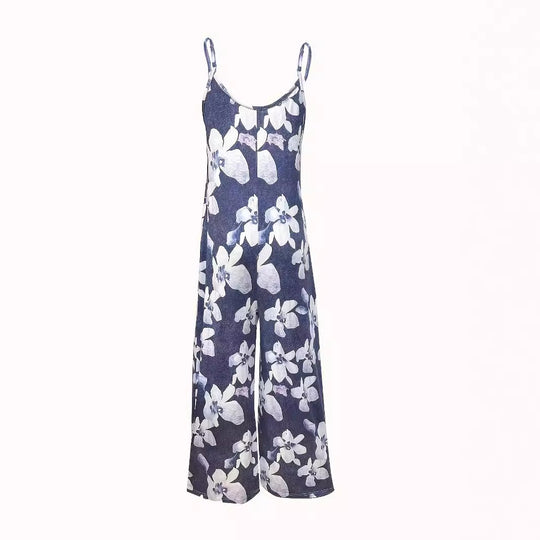 Damen Luftiger Sommeroverall mit breiten Beinen und praktischen Taschen EB