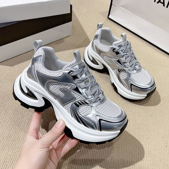 Damen Sportliche Sneakers mit atmungsaktivem Obermaterial und stoßdämpfender Sohle EB