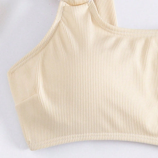 Damen Einseitiger Bikini mit modischem Ringdetail EB