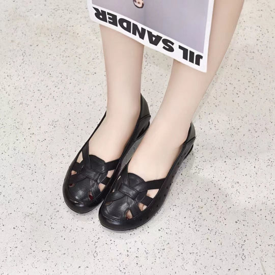 Damen Ballerina mit modischem Cut-Out und komfortablem Fußbett EB