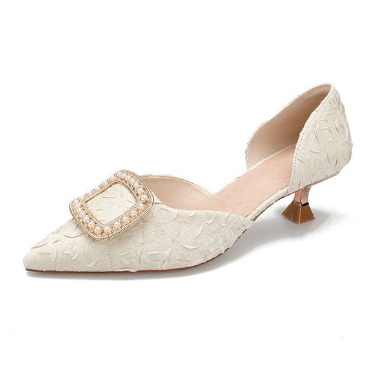 Damen elegante Slingback-Pumps mit funkelndem Schmuckdetail EB
