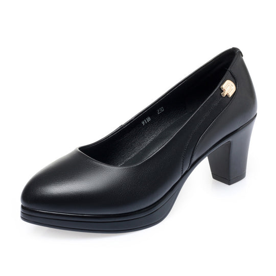 Damen Elegante Blockabsatz-Pumps mit verziertem Riemen und komfortabler Sohle EB