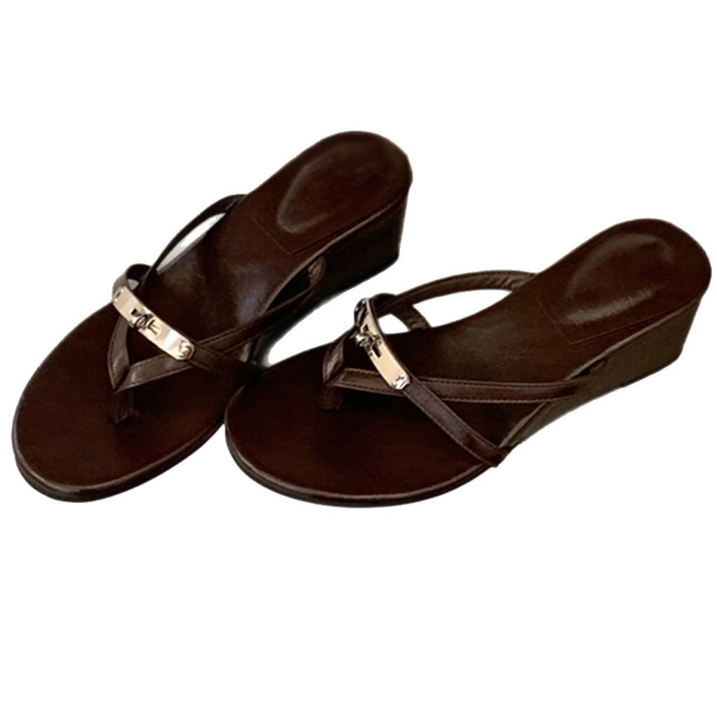 Damen Elegante Wedge-Sandalen mit modischem Riemchen-Design EB