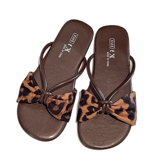 Damen elegante Riemchen-Sandalen mit großem Schleifenakzent EB
