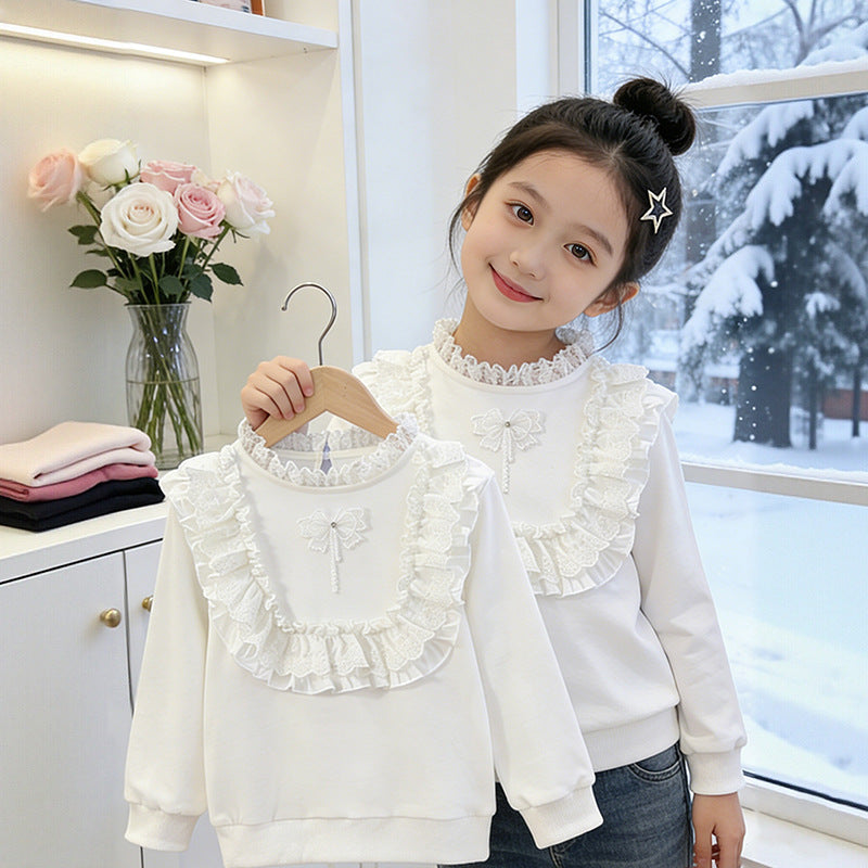Mädchen Sweatshirt mit Rüschendetails EB