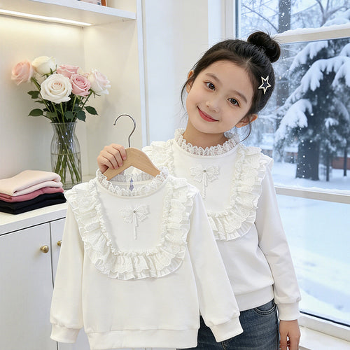 Mädchen Sweatshirt mit Rüschendetails EB