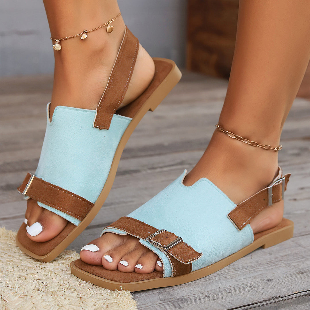 Damen Komfortable Riemchen-Pantoletten mit modischem Buckle-Detail EB