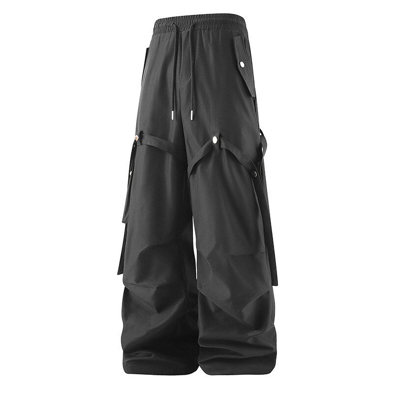 Damen moderne Utility-Hosen mit verstellbarem Bund und praktischen Taschen EB
