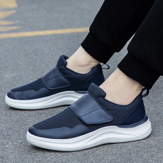 Damen Sportliche Slip-On Sneakers mit elastischem Klettverschluss EB
