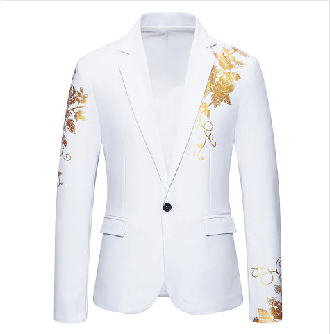 Herren nan eleganter taillierter Smoking-Blazer mit floraler Verzierung EB