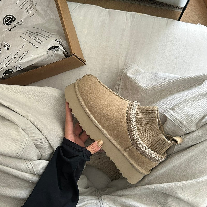 Damen bequeme Stiefeletten mit elastischem Schaft und rutschfester Sohle EB