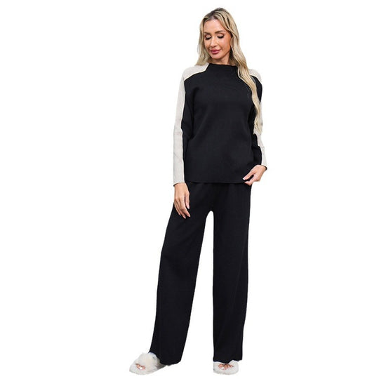 Damen modisches Freizeit-Loungewear-Set mit modernen Kontrastdetails EB