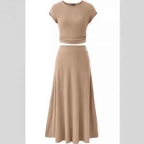 Damen Elegantes Maxikleid mit tailliertem Oberteil und fließendem Rock EB