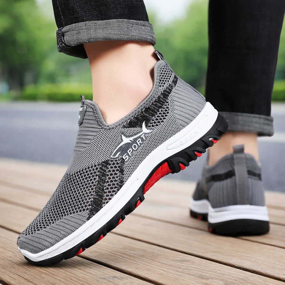 Unisex nan atmungsaktive Strick-Slip-On Trekkingsneaker mit flexibler EVA-Zwischensohle und griffiger Outdoor-Profilsohle EB