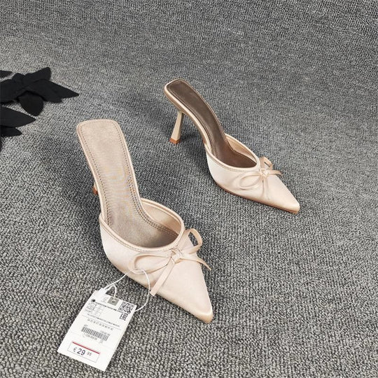Damen Slingback High Heels mit zarter Schleifenverzierung EB