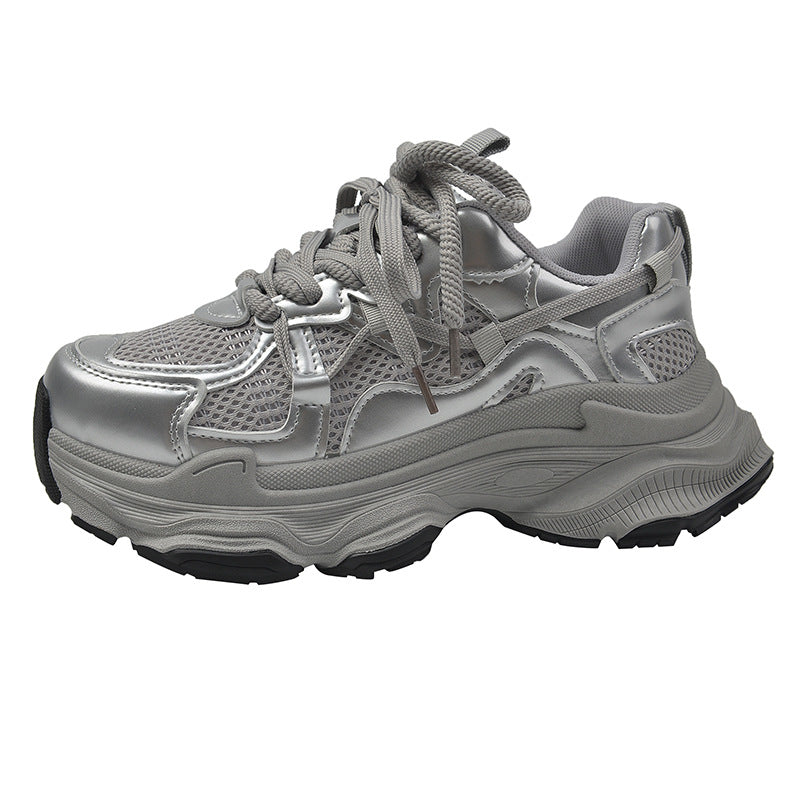Damen Chunky Sneakers mit atmungsaktivem Mesh-Obermaterial und gepolsterter Sohle EB
