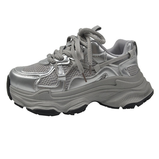 Damen Chunky Sneakers mit atmungsaktivem Mesh-Obermaterial und gepolsterter Sohle EB