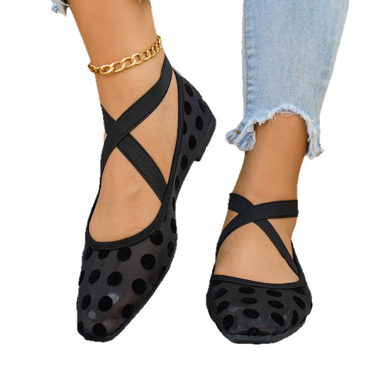 Damen Ballerinas mit Kreuzriemen EB