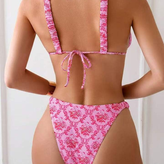 Damen Bikini-Set mit floralem Design und verstellbaren Trägern EB