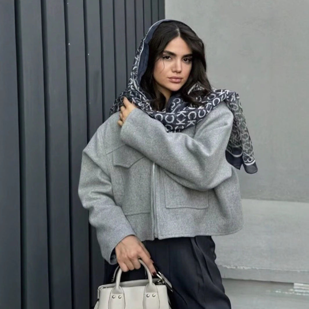 Damen moderne Übergangsjacke im lässigen Schnitt mit großen Taschen EB