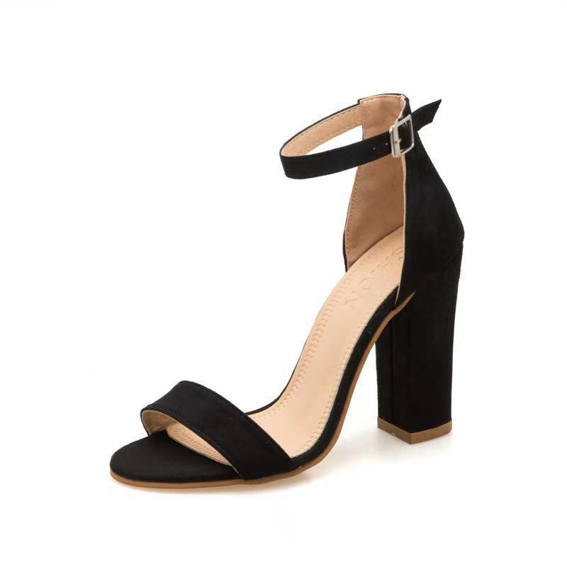 Damen elegante Blockabsatzsandalen mit verstellbarem Riemen R&B