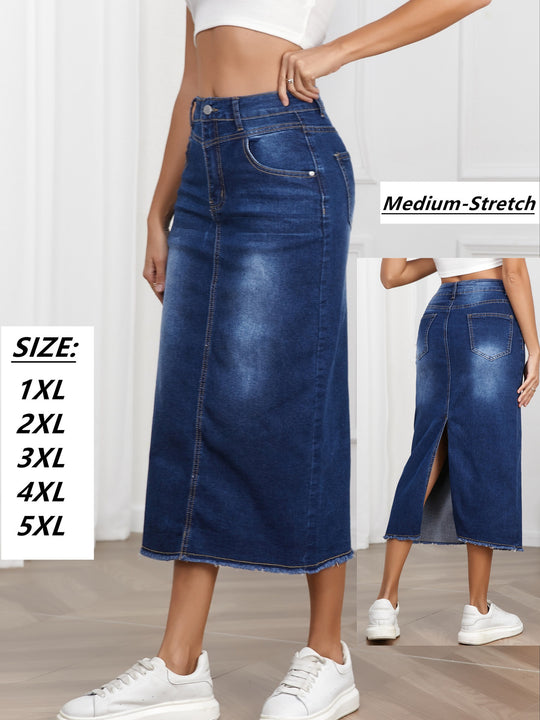 Damen Denim Maxirock EB