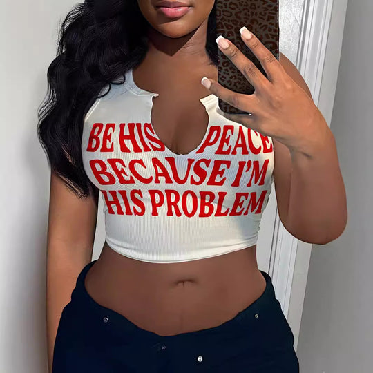Damen Crop-Top mit auffälligem Schriftzug und lockerer Passform EB