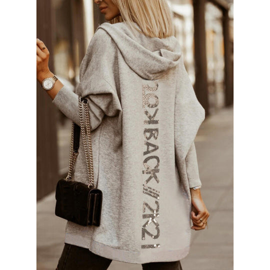 Damen moderne Kapuzenjacke mit asymmetrischem Schnitt EB