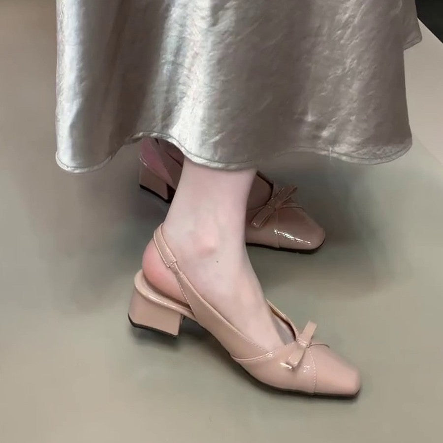 Damen elegante Slingbacks mit schicker Schleifenverzierung EB