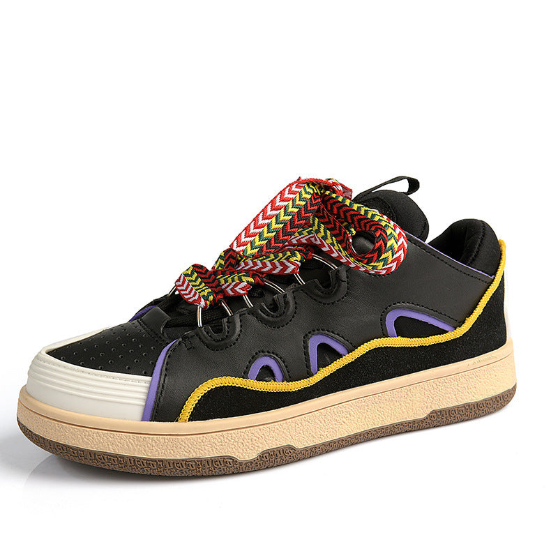 Damen Sportliche Freizeitsneaker mit bunten Schnürsenkeln und dämpfender Sohle EB