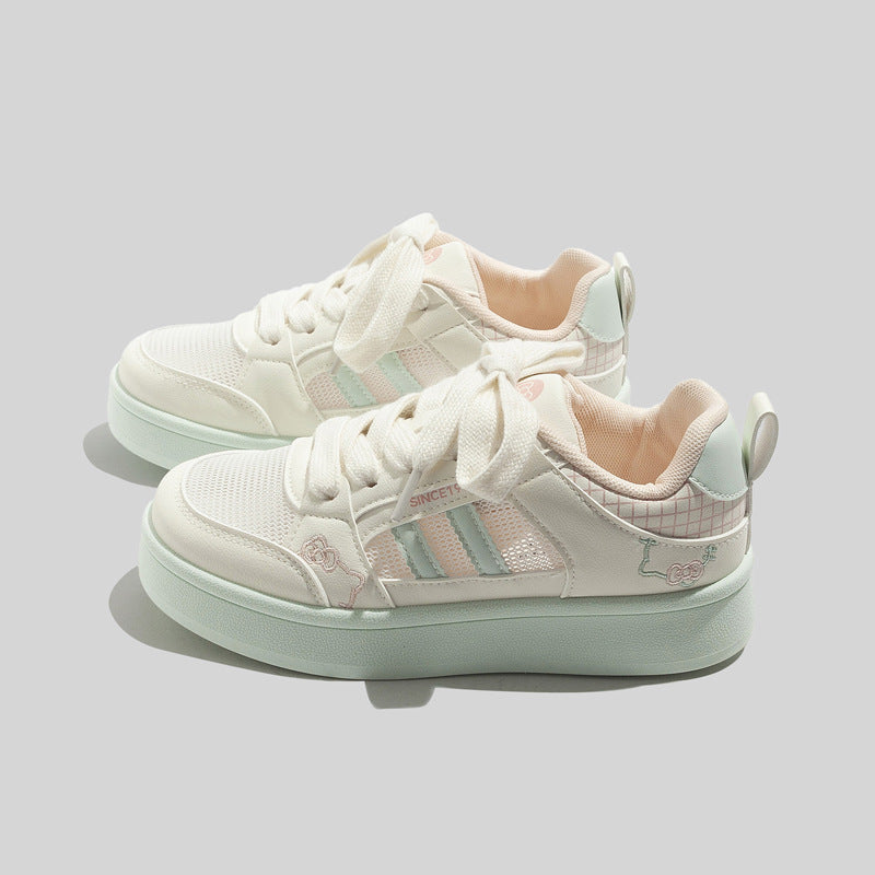 Damen Sportliche Sneakers mit niedlichem Tierdesign und atmungsaktiven Mesh-Einsätzen EB