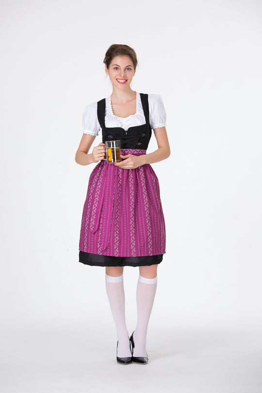 Damen Trachtenkleid mit eleganter Schürze und verspielten Rüschenkanten EB